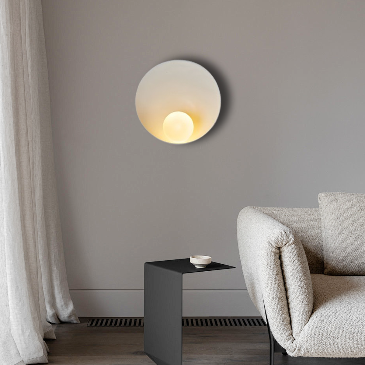 Wall Lamp — Natural Resin & Metal with Warm Glow Bedroom