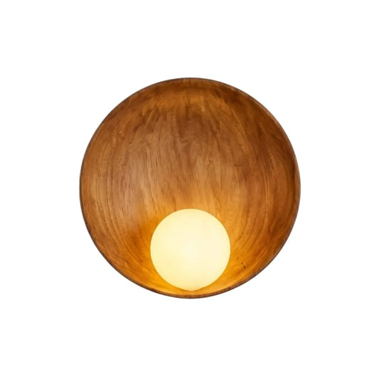 Wall Lamp — Natural Resin & Metal with Warm Glow Bedroom
