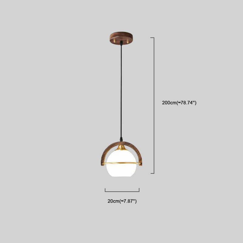 Modern Spherical Pendant Light Dimension