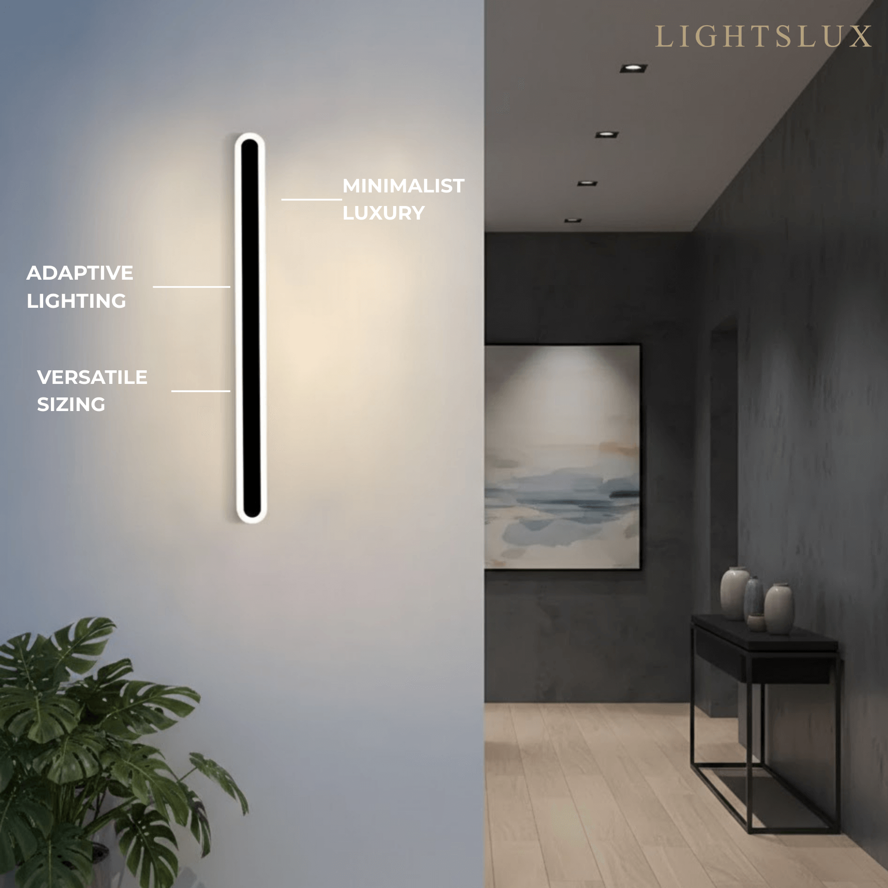 Arcato Modern Linear Outdoor Wall Lamp – Sensor Light for Indoor/Outdoor