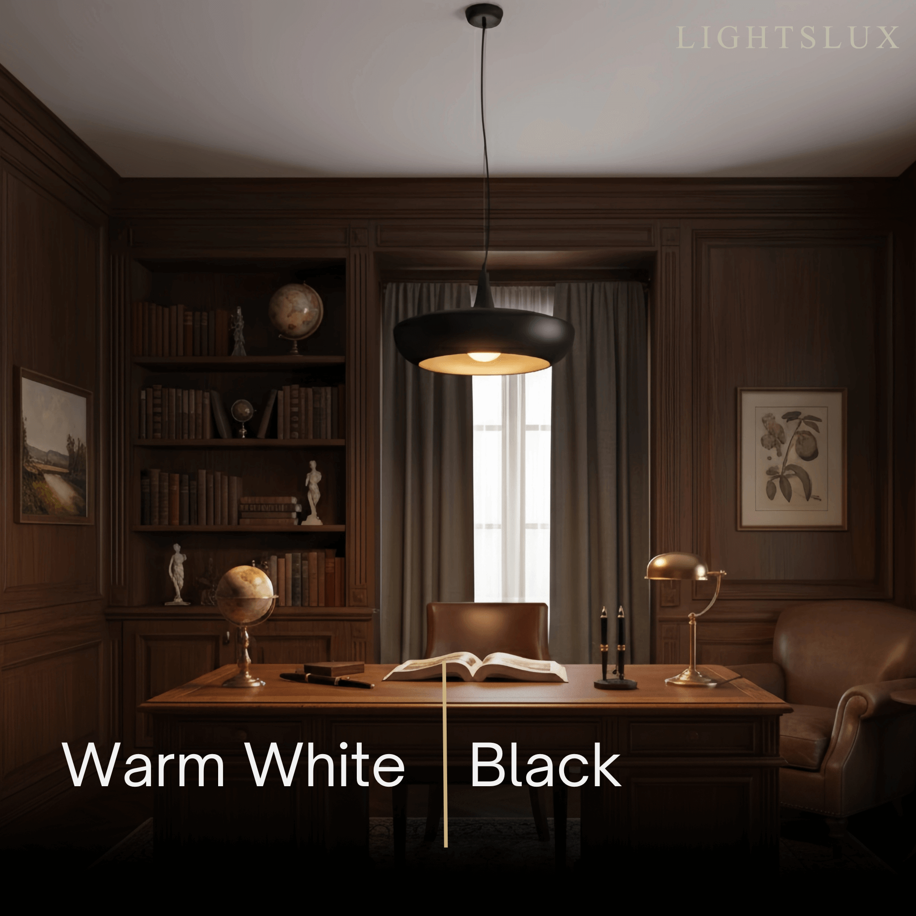 Crema Natural Black/White/Green Bowled Pendant Light