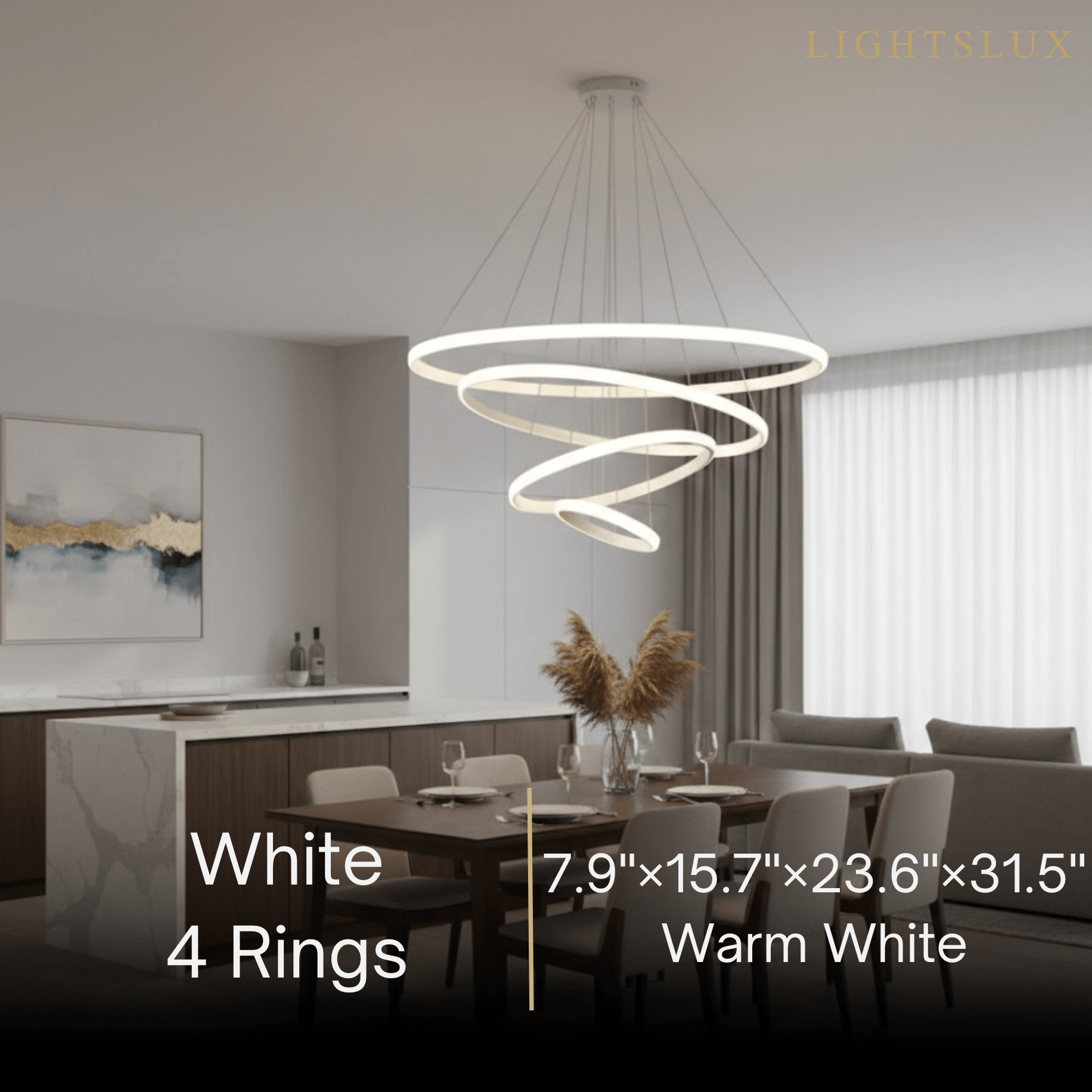Velora Modern Metal Ring Pendant Light – Fixture for Living