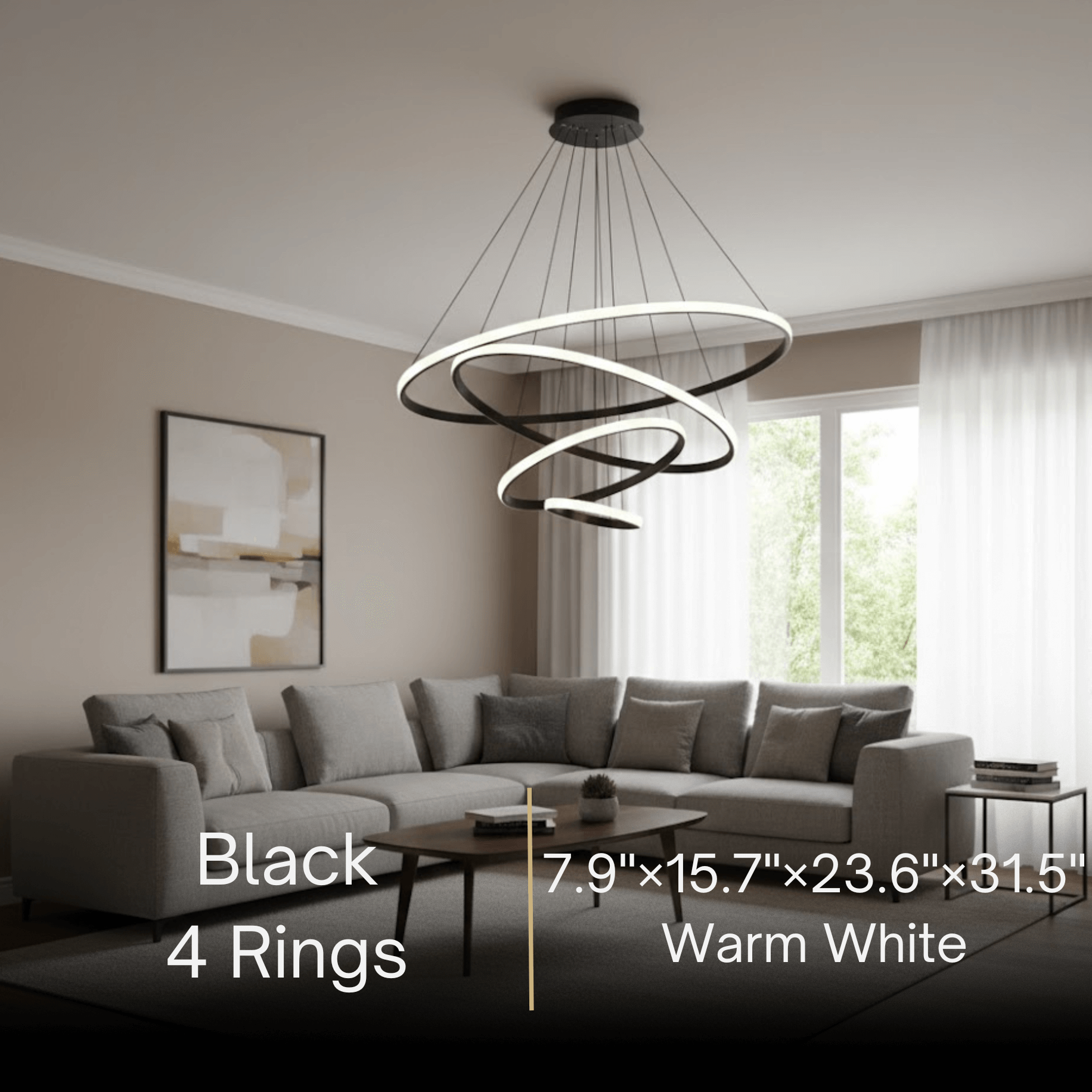 Velora Modern Metal Ring Pendant Light – Fixture for Living