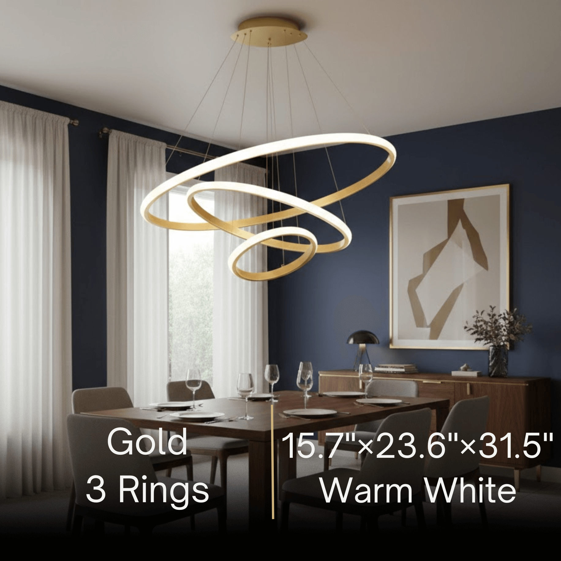 Velora Modern Metal Ring Pendant Light – Fixture for Living