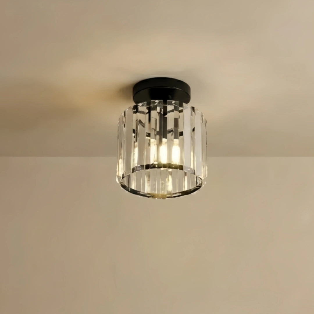 Vetro Modern Ceiling Lamp Metal/Crystal Design in Black for Bedroom