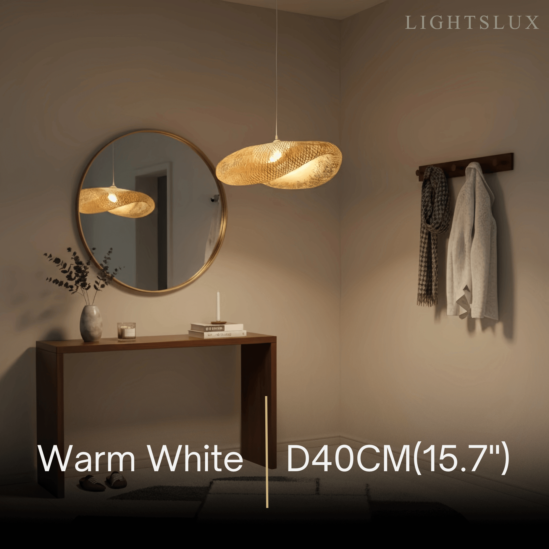 Bamburo Natural Bamboo Pendant Light – Irregular Wood Design for Dining Room