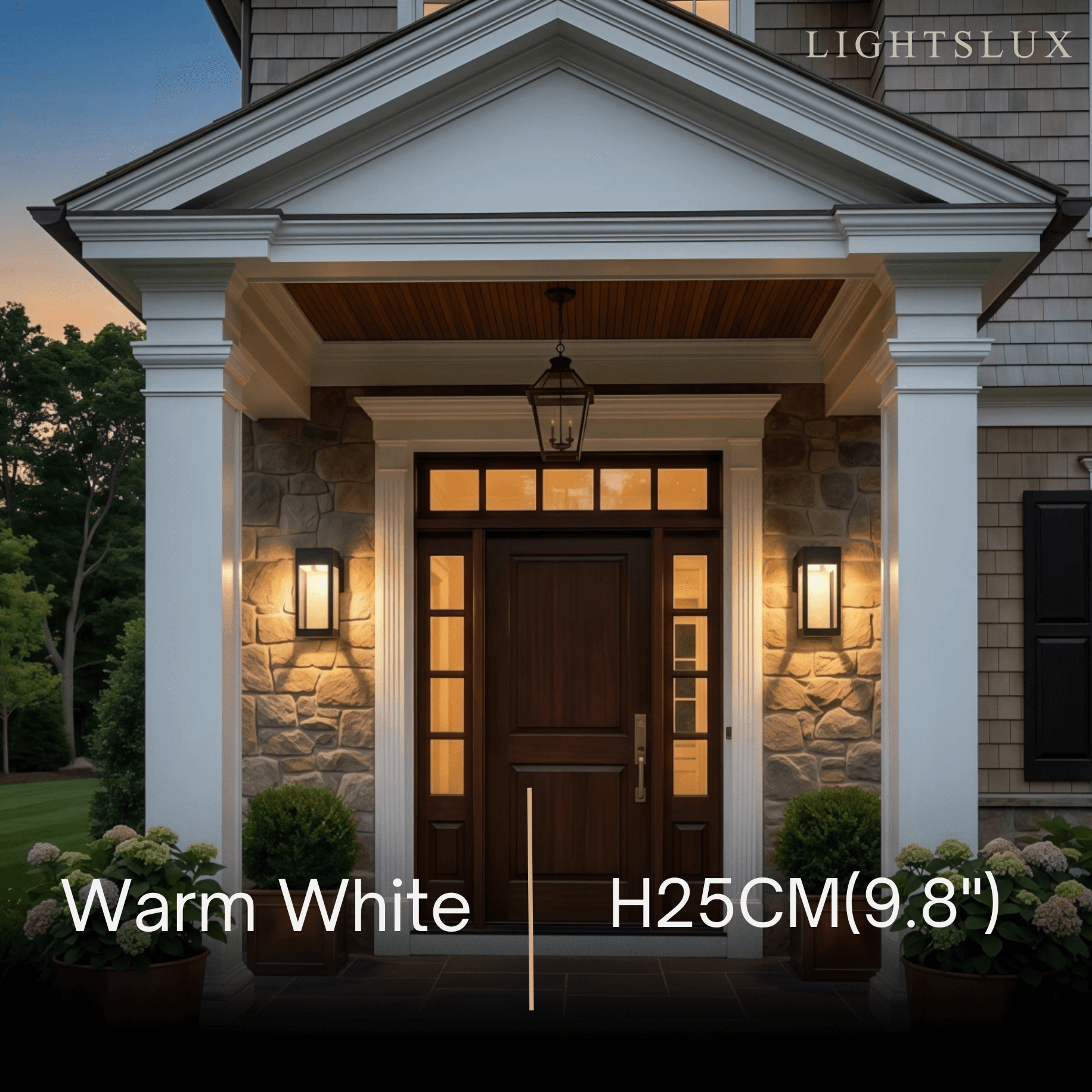 Modern Outdoor Wall Lamp – Metal Lantern with Sensor for Exterio