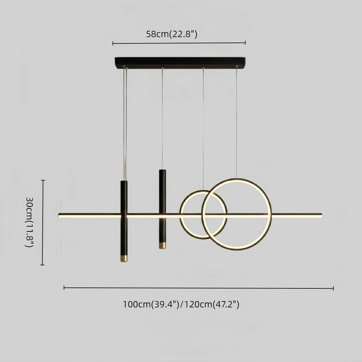 Arcato Modern Geometric Pendant Light — Black/White Metal & Acrylic Dining Room