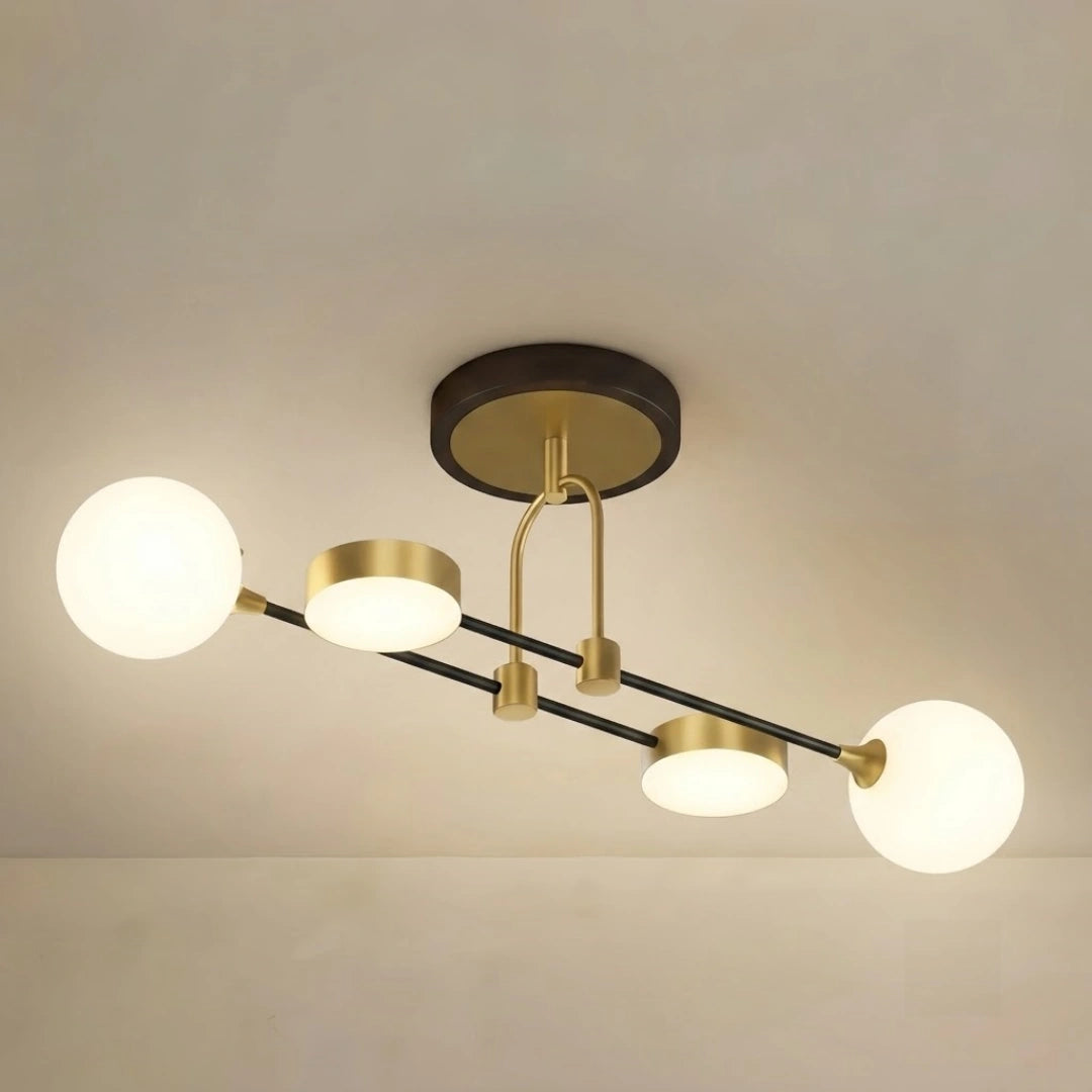 Chandelier – Glass & Metal Fixture for Living Room