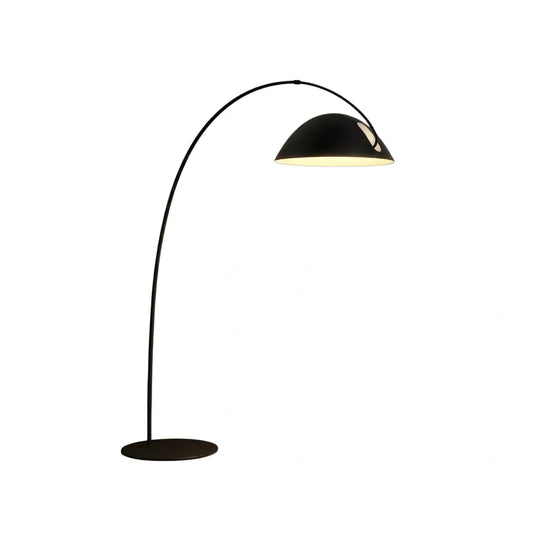 Velora Modern Black Floor Lamp – Metal Curved Design for Living Room