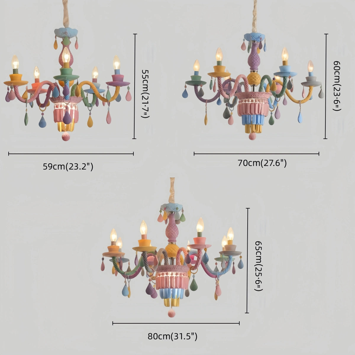 Vivara Morandi Chandelier - Metal Candle Art Deco Chandelier for Bedroom