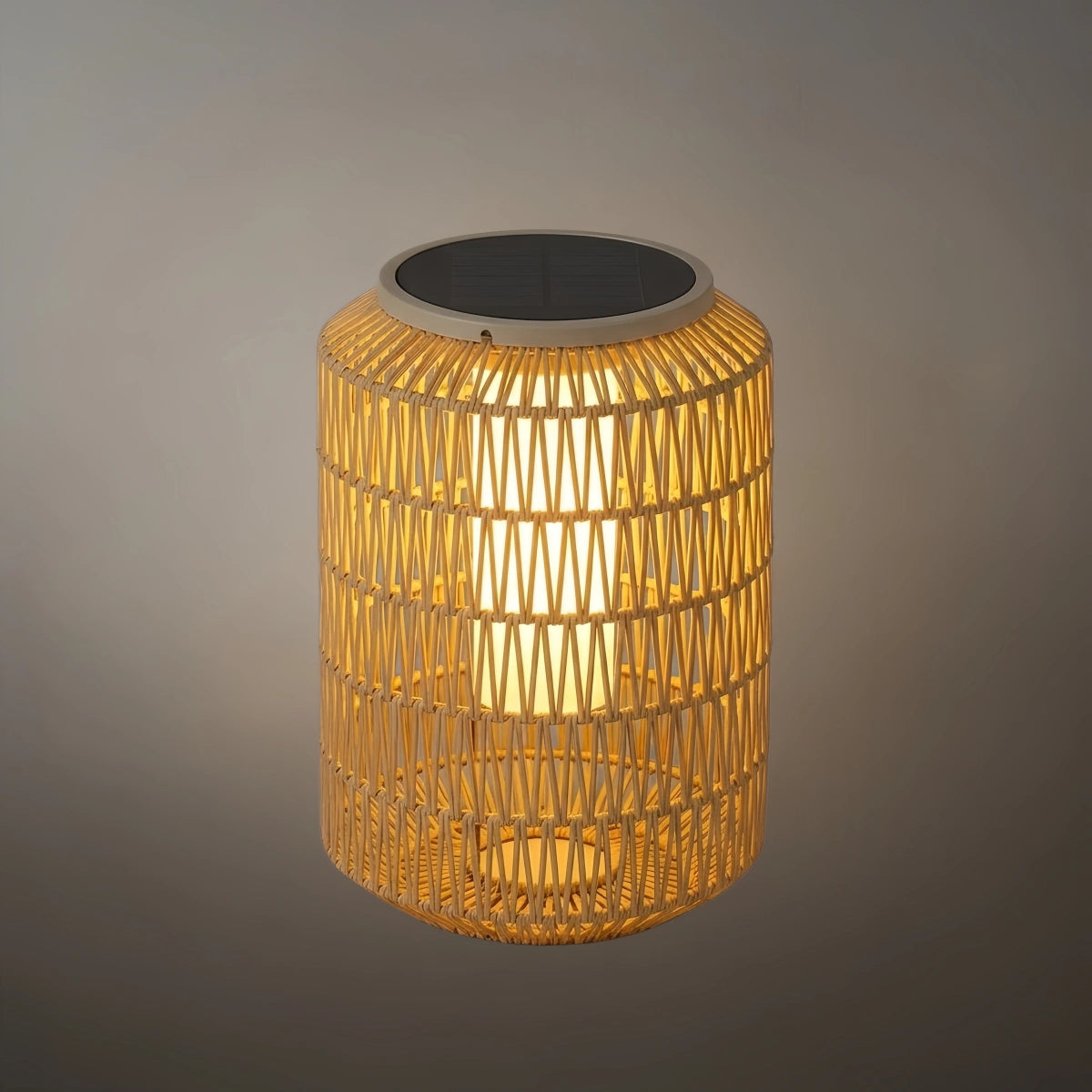Zenno Farmhouse Outdoor Lamp - Wood & Metal Rattan Lantern