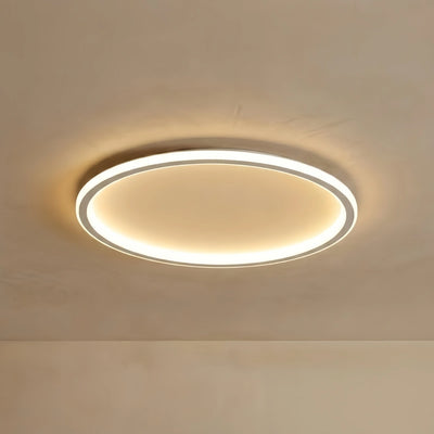 Modern Round Ceiling Light – White Metal for Living Room