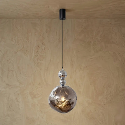 Lunara Modern Pendant Light – Acrylic Globe & Carbon Steel for Bedroom