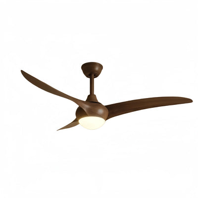 Zenno Modern Ceiling Fan Light with LED -- Walnut Wood Grain for Living Room