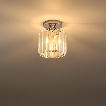 Vetro Modern Ceiling Lamp Metal/Crystal Design in Black/Gold/Silver for Bedroom