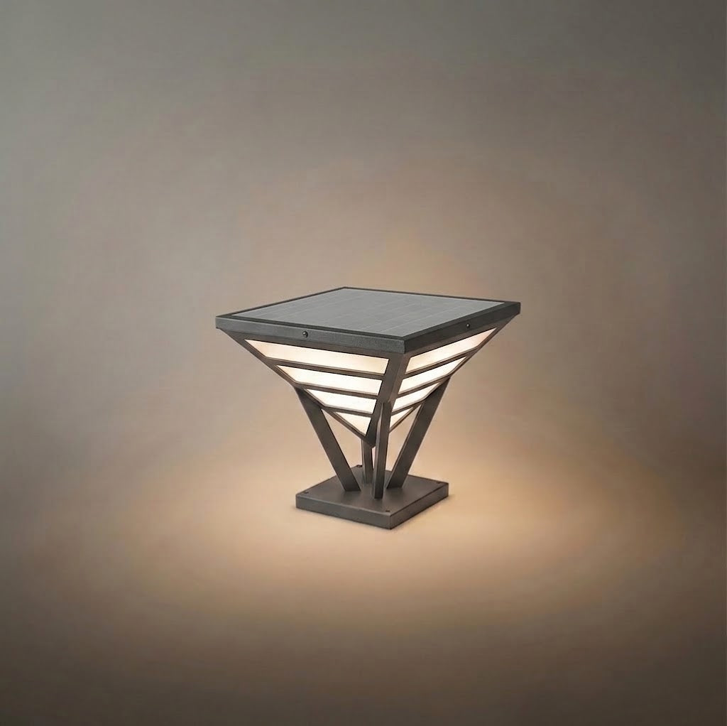Arcato Industrial Black Pillar Light - Diamond Metal Design for Garden