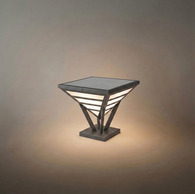 Arcato Industrial Black Pillar Light - Diamond Metal Design for Garden