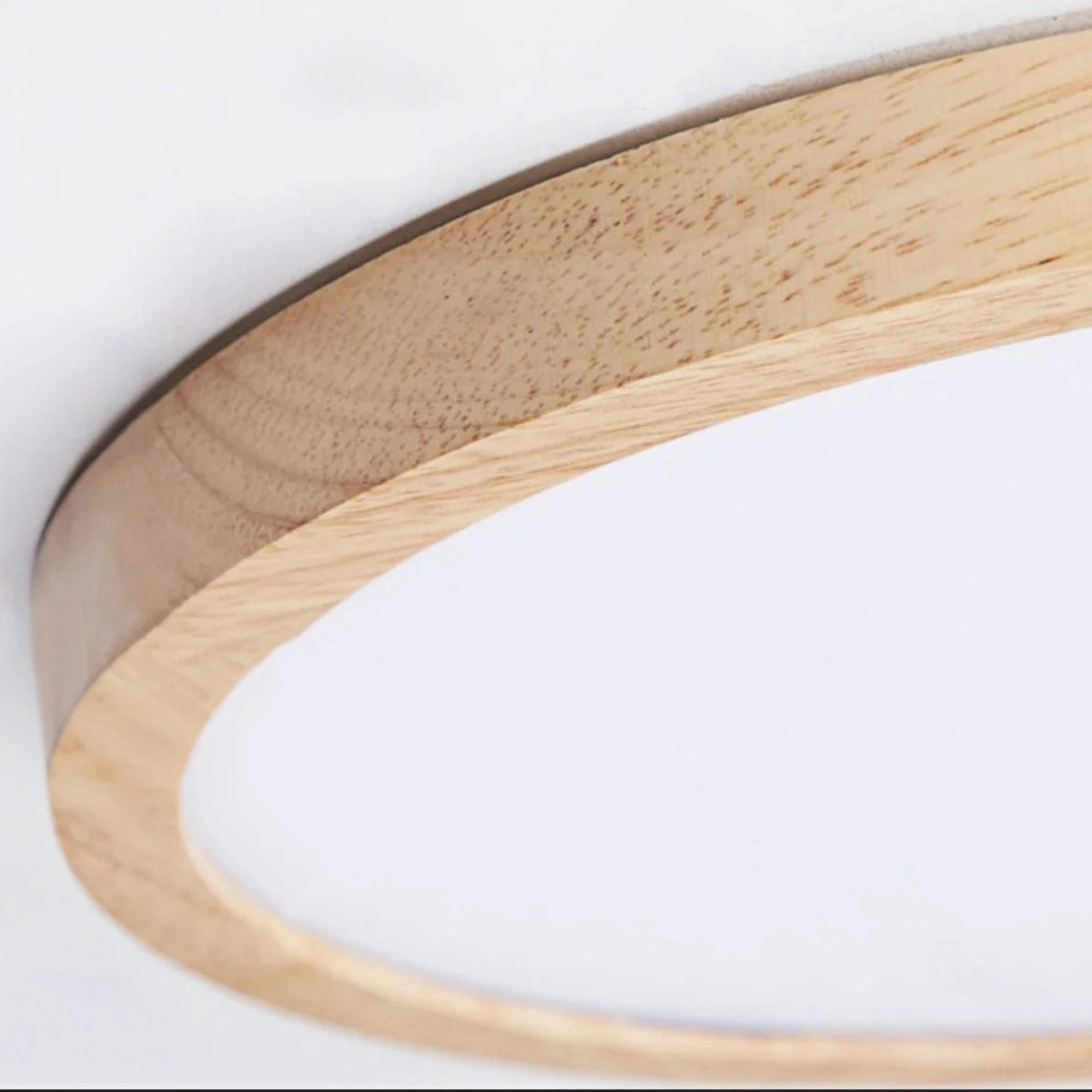 Zenno Wabi-sabi Modern Round Dimmable Ceiling Light – Wood/Acrylic for Living Room