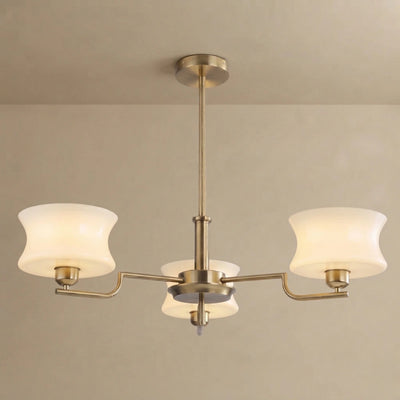 Vintage Chandelier – Gold or Chrome Glass Ceiling Light for Dining Room
