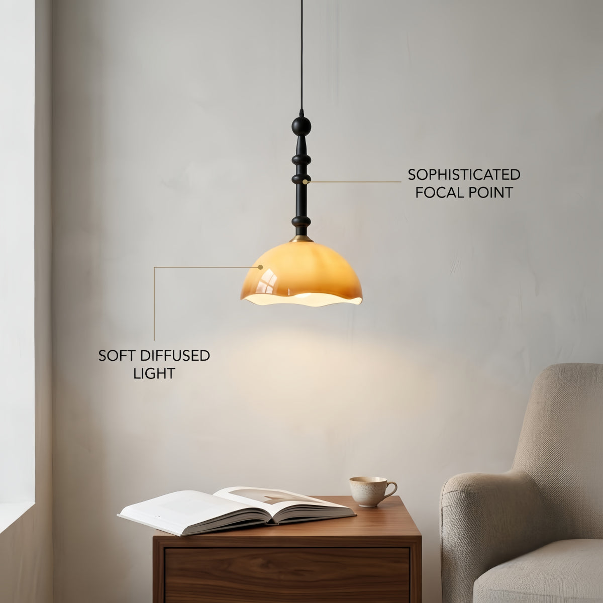 Retro_Pendant_Light_-_Glass_-_Coffe_for_Dining_Room