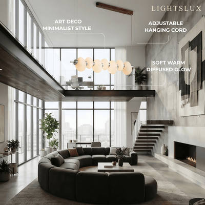 Vetro Retro Linear Glass Pendant Light -- White Or Clear for Dining Room