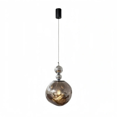 Lunara Modern Pendant Light – Acrylic Globe & Carbon Steel for Bedroom