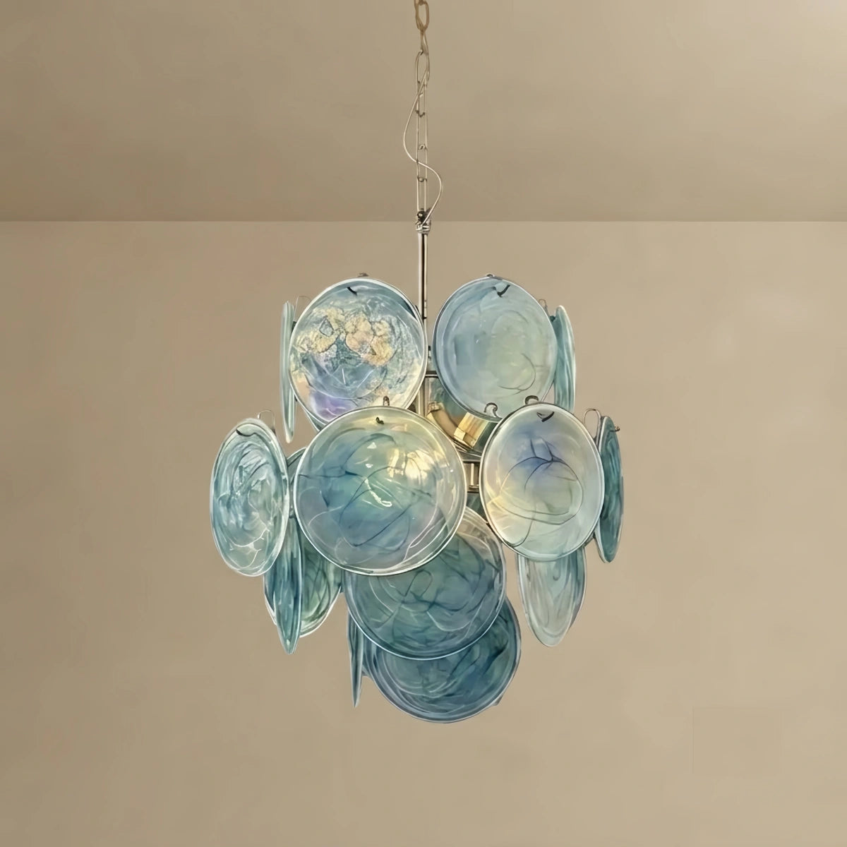Vetro Art Deco  Chandelier -- Dimmable 3-Color Change for Dining Room
