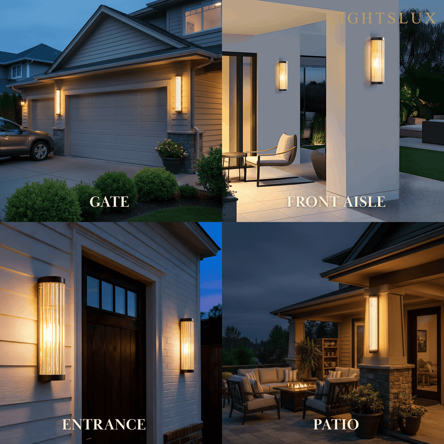 Irondale Modern Black LED Outdoor Wall Sconce – Waterproof Light for Garden/Courtyard