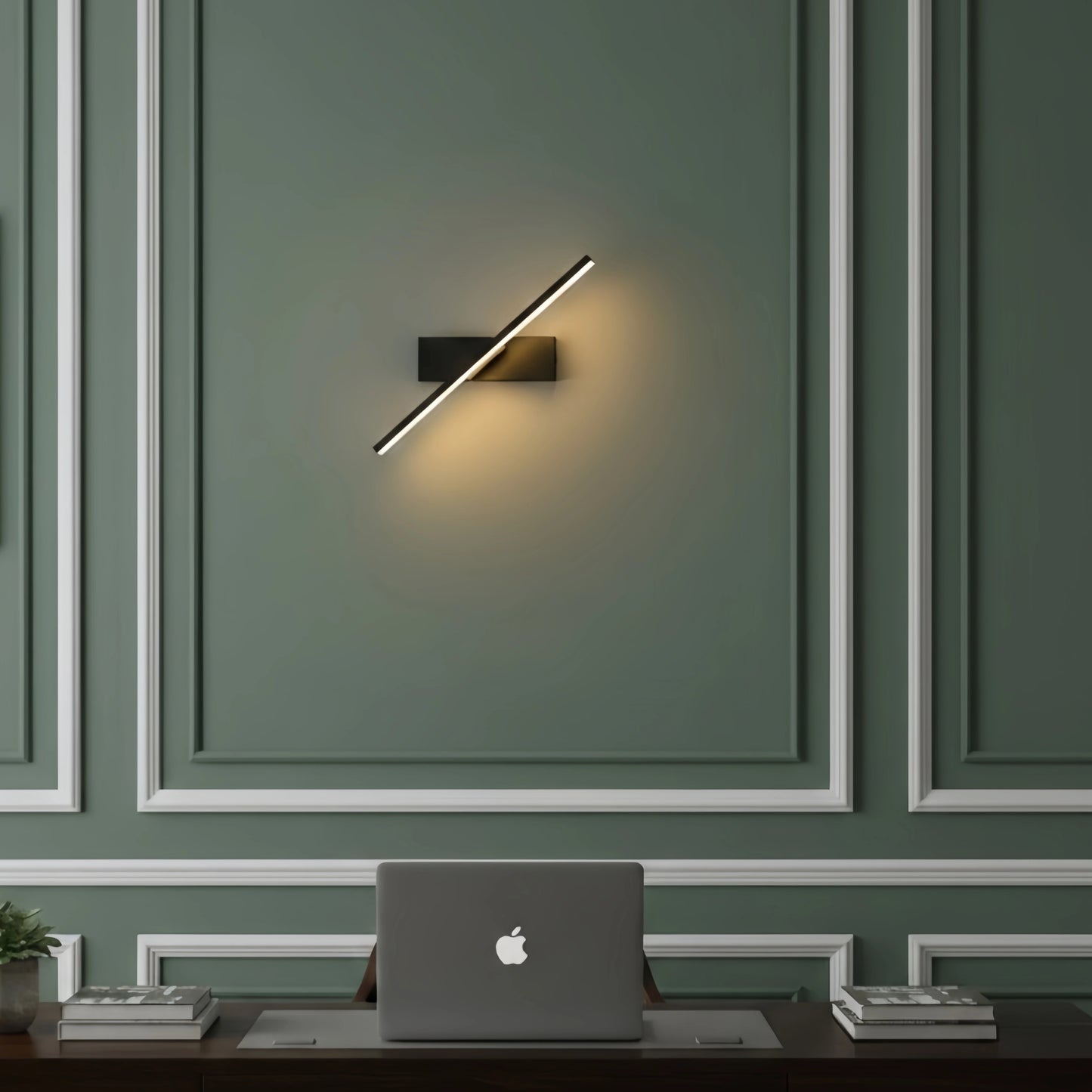 Arcato Modern Linear Wall Lamp – Black/White Metal Fixture for Bedroom