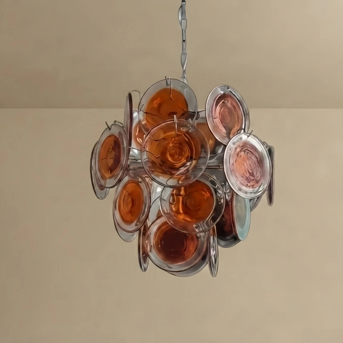 Vetro Art Deco  Chandelier -- Dimmable 3-Color Change for Dining Room