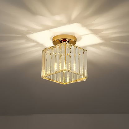 Vetro Modern Ceiling Lamp Metal/Crystal Design in Black/Gold/Silver for Bedroom