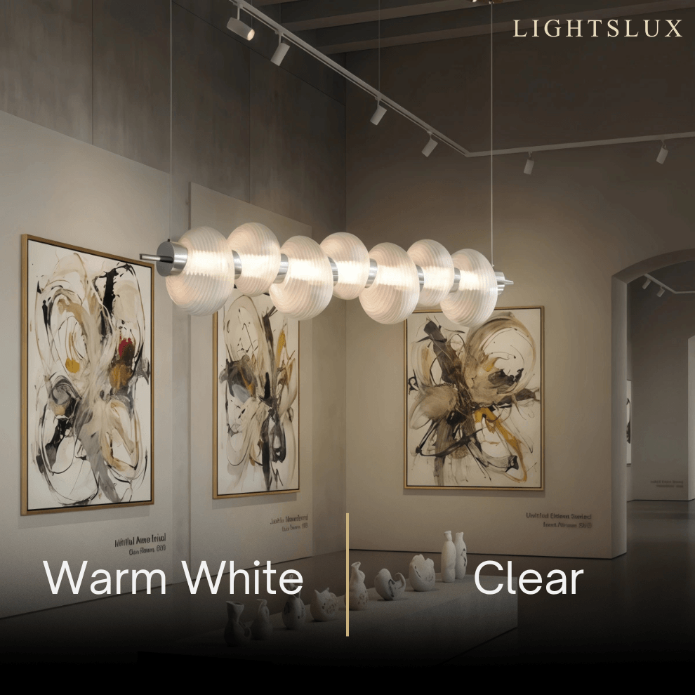 Vetro Retro Linear Glass Pendant Light -- White Or Clear for Dining Room