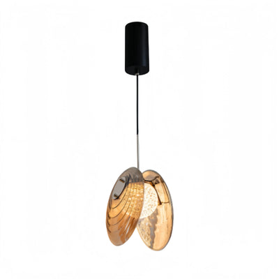 Lunara Modern Glass Disc Pendant Light--Amber/Smoke Grey for Living Room