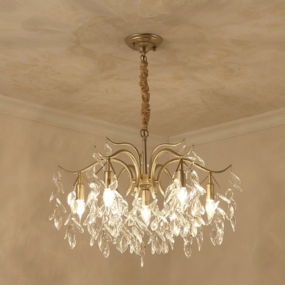 Excelis Royal Crystal Chandelier – Luxurious Gold Finish for Living/Dining Room