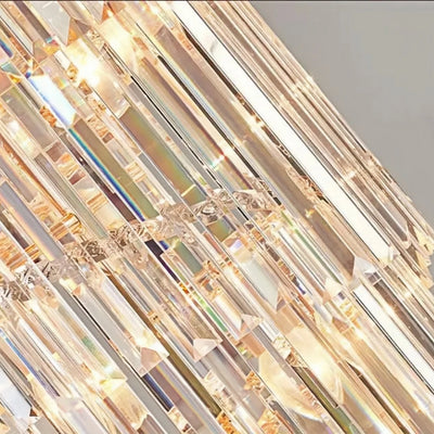 Excelis Luxury Cone Crystal Chandelier – Black Onyx Gold Large Dimmable for Foyer/Grand Hall