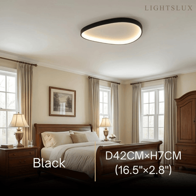 Sandora Minimalist Ceiling Light -- Metal Integrated LED White/Black for Living Room