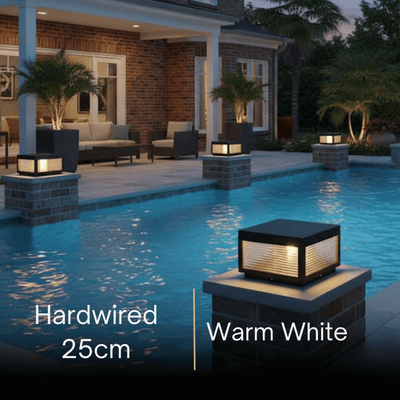 Irondale Modern Black Solar Pillar Light – Outdoor Lighting for Doorway/Path