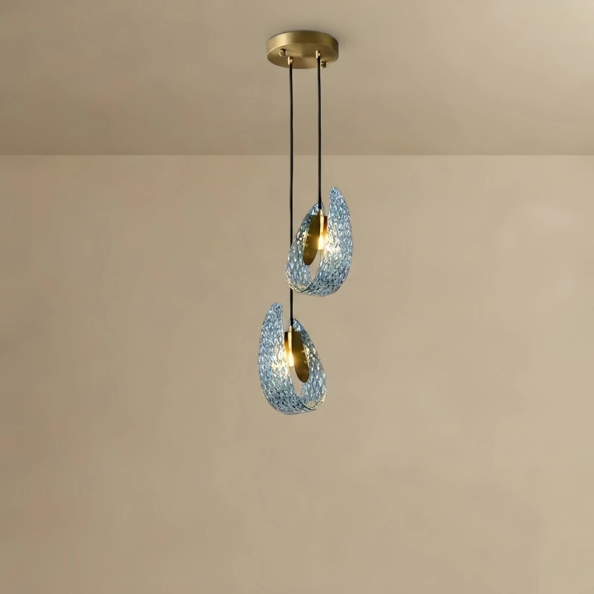 Art Deco Peacock Chandelier – Blue Feather Art Glass Contemporary for Dining Room Bedroom
