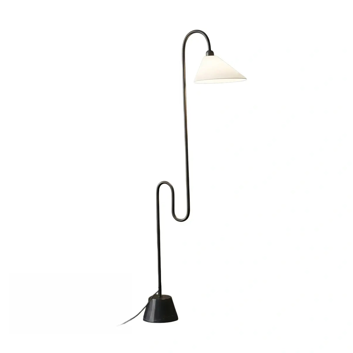 Velora Postmodern Black Floor Lamp – Metal Base with Fabric Hooded for Bedroom