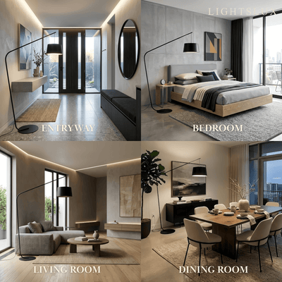 Velora Modern Black Floor Lamp