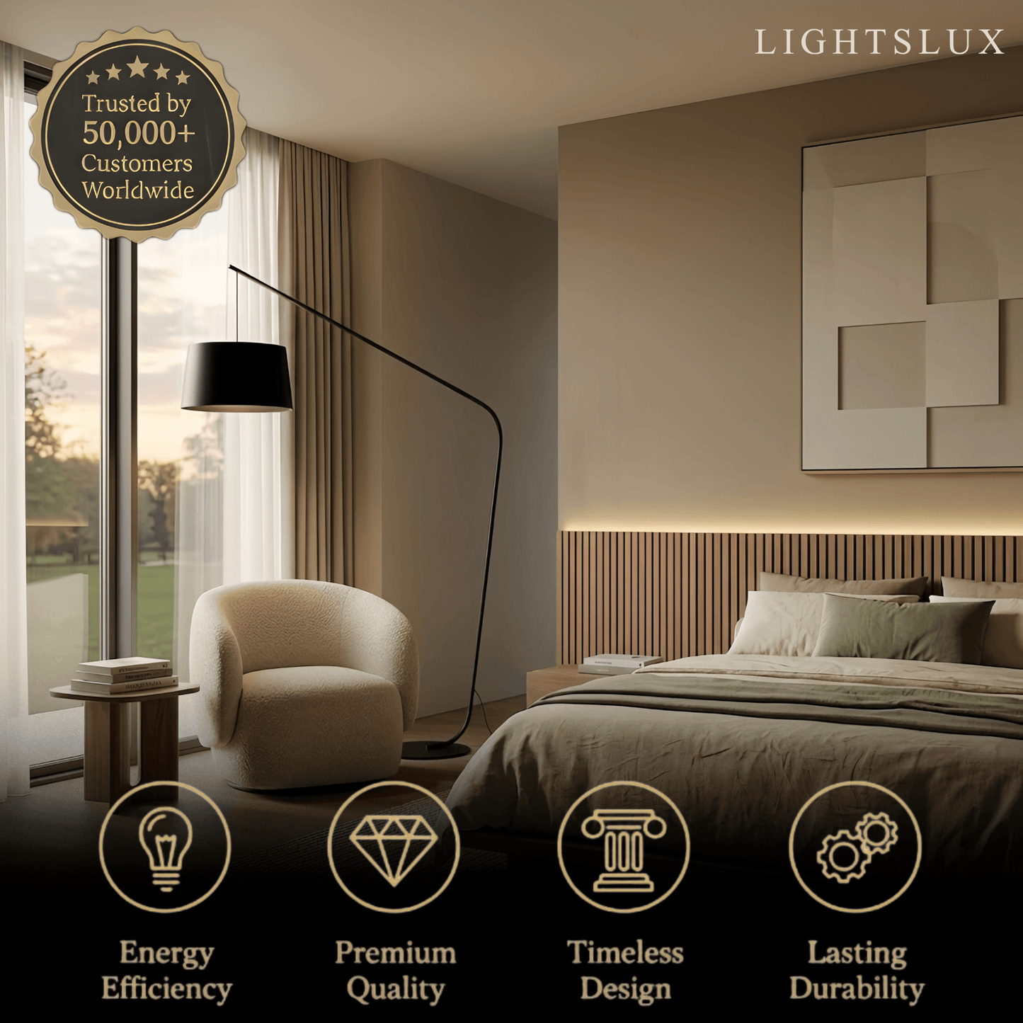 Velora Modern Black Floor Lamp