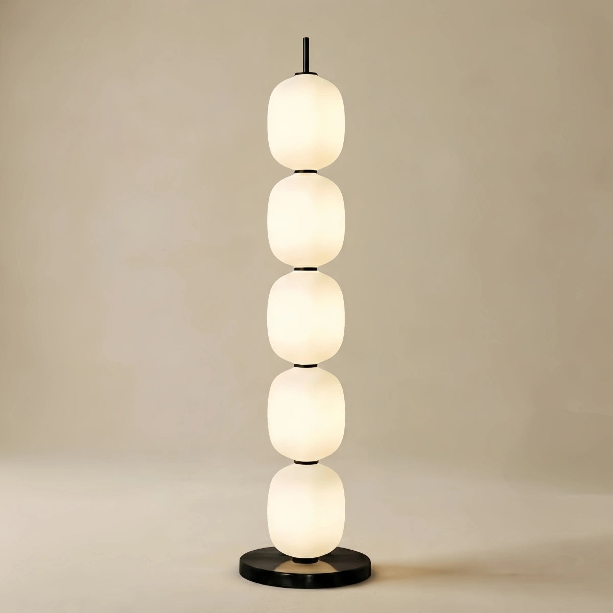 Velora Modern White Floor Lamp – Glass Lantern Design for Living Room