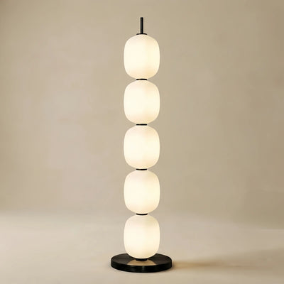 Velora Modern White Floor Lamp – Glass Lantern Design for Living Room