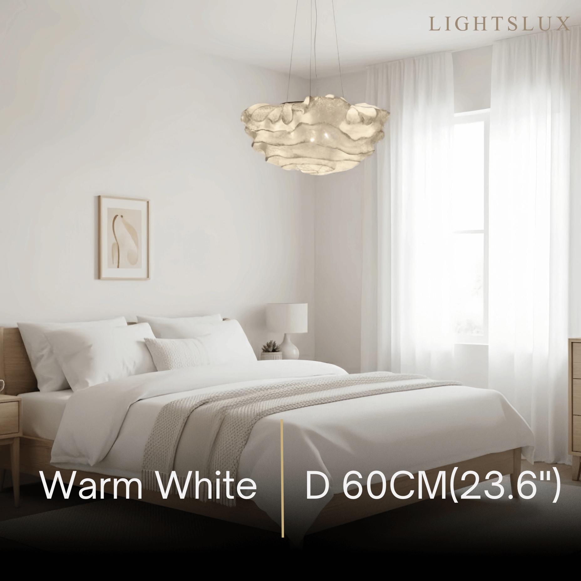 Excelis Art Deco Cloud-Shaped White Pendant Light
