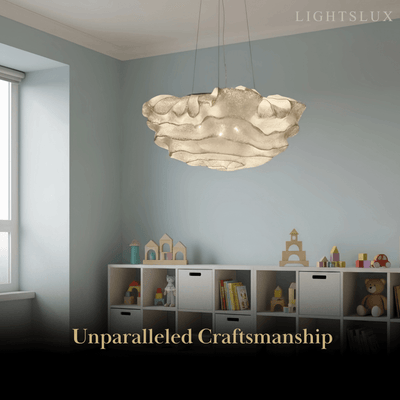Excelis Art Deco Cloud-Shaped White Pendant Light