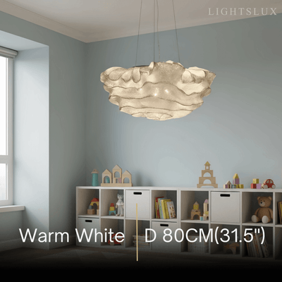 Excelis Art Deco Cloud-Shaped White Pendant Light