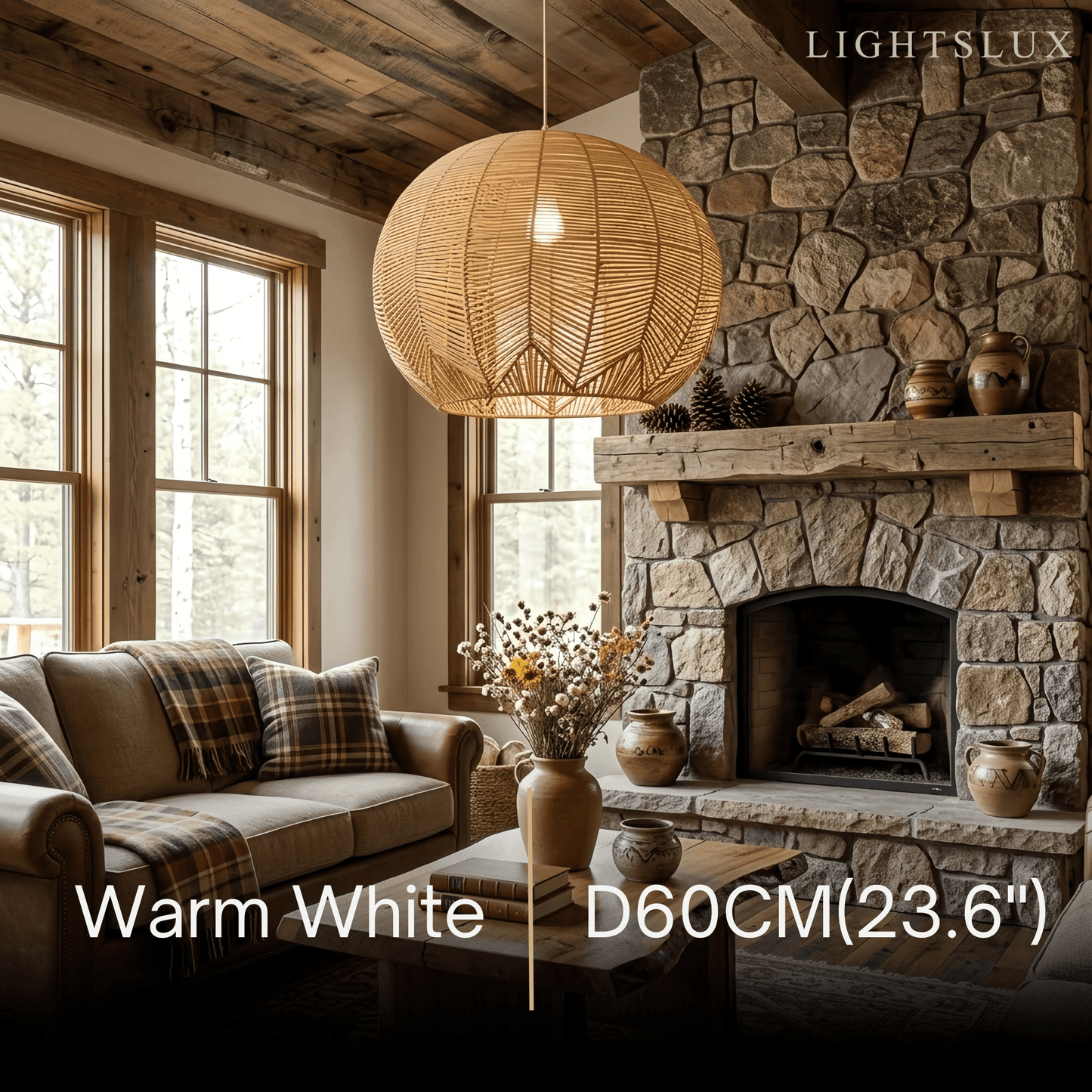 Bamburo Farmhouse Wood Pendant Light
