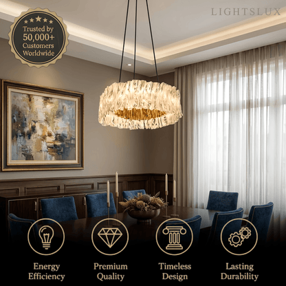 Pendant Light – White/Gold/Chrome Acrylic for Living Room