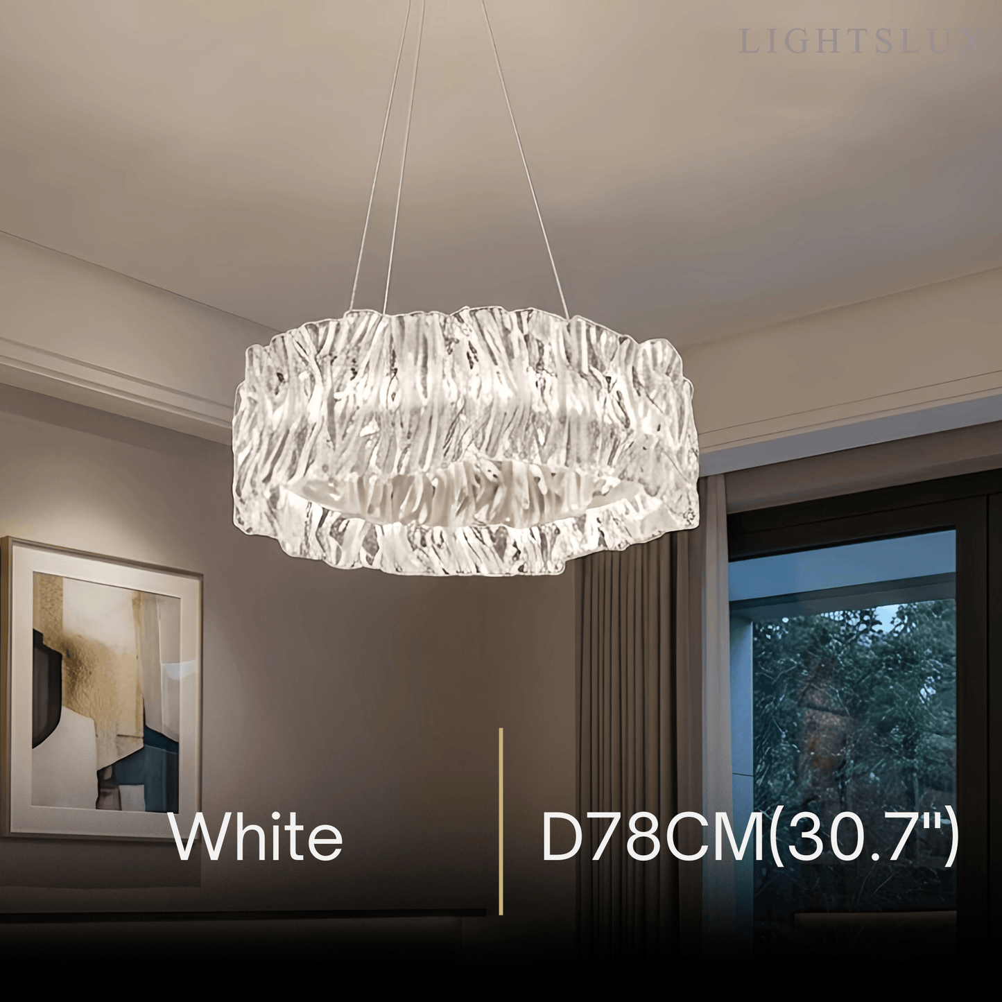Pendant Light – White/Gold/Chrome Acrylic for Living Room